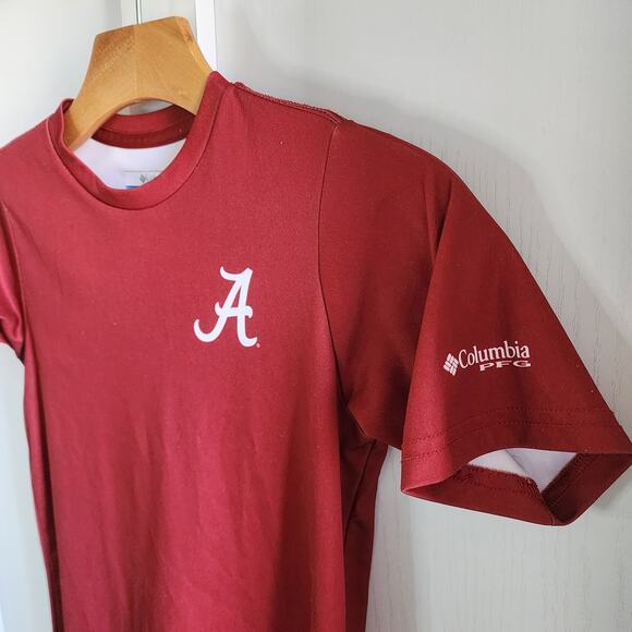 Columbia PFG Alabama Crimson Tide Short Sleeve Shirt Kids Youth Medium (10/12) - Picture 3 of 9